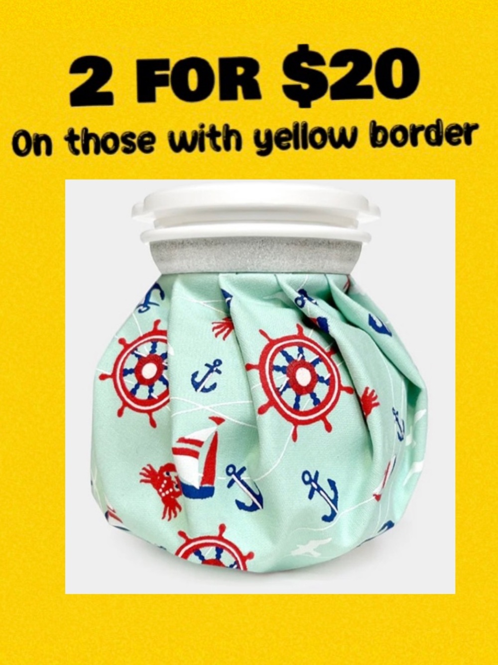🪢 SPA SISTER Ice Bag Cold Therapy, Nautical Theme NIB